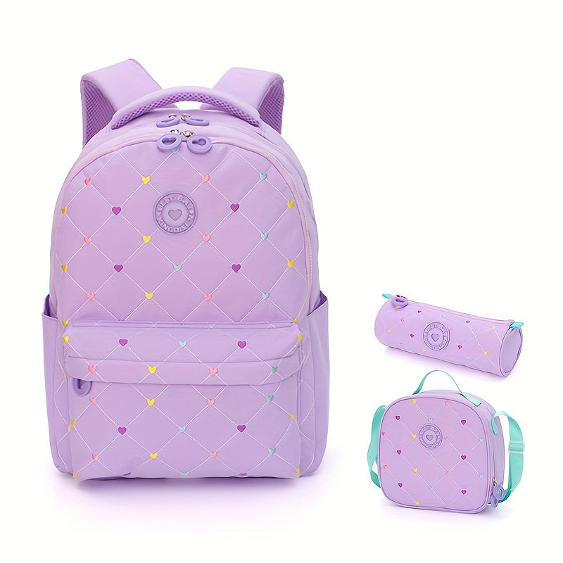 Kit Escolar Coração - Mochila, Lancheira e Estojo