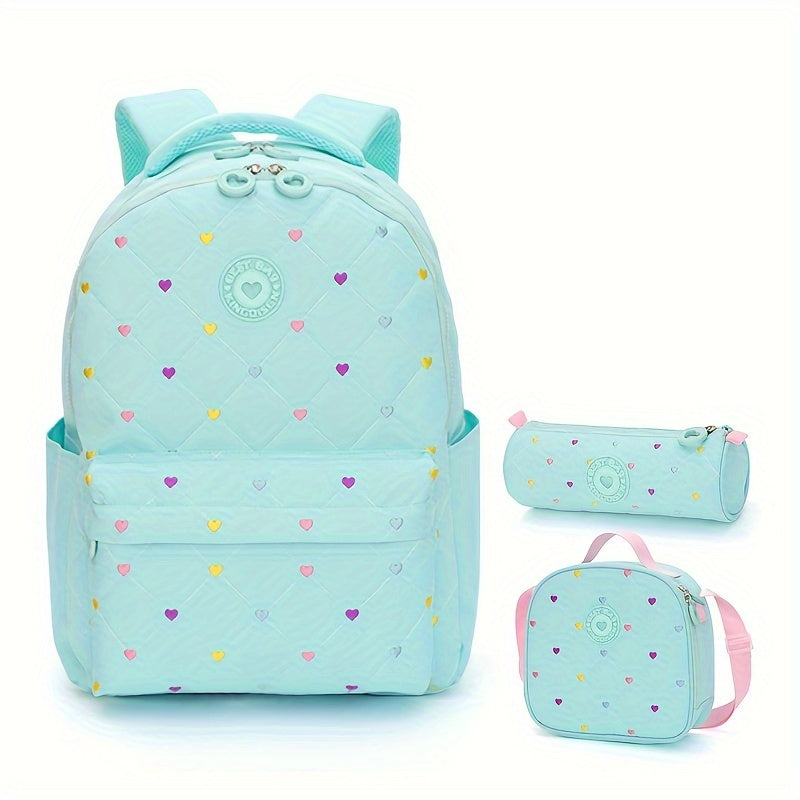 Kit Escolar Coração - Mochila, Lancheira e Estojo