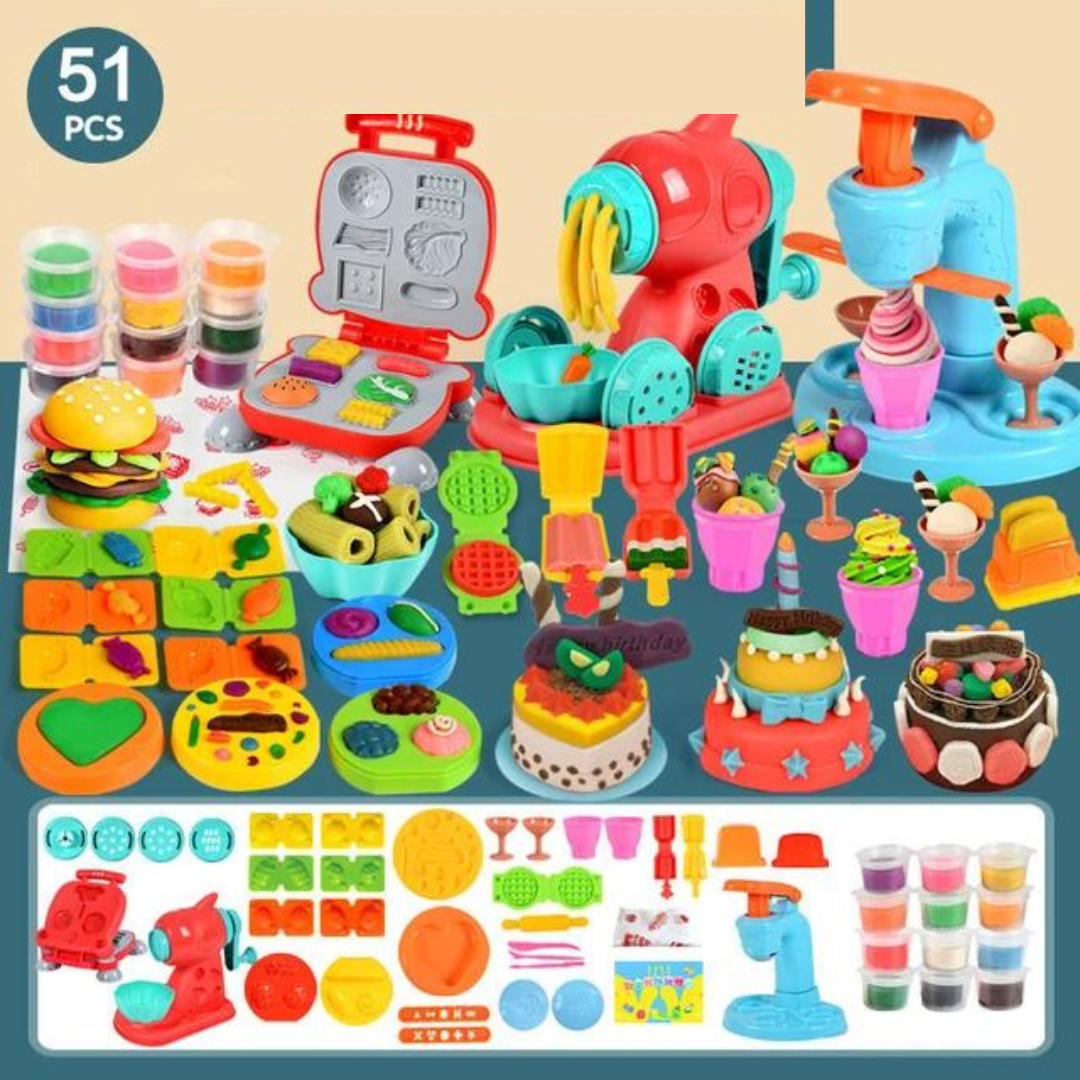 Kit Criativo DIY Plasticina Colorida - Dough Tools